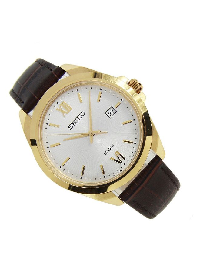 سيكو ساعة يد مستديرة الشكل بعقارب وسوار من الجلد مقاس 42 مم - لون أسود - طراز SUR284P1 men - Image 3