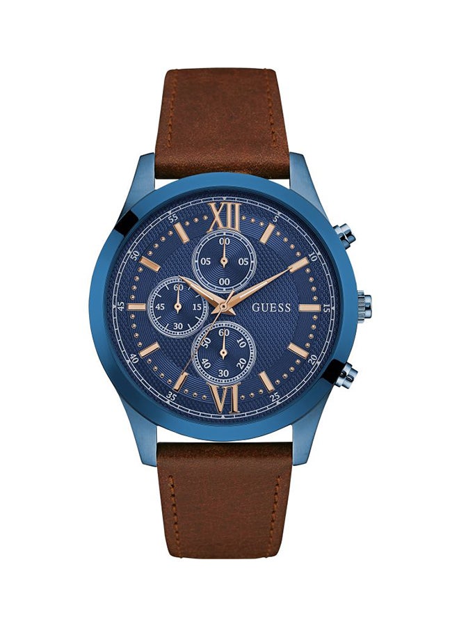 جس ساعة يد بعقارب وسوار من الجلد طراز W0876G3 men - Image 1