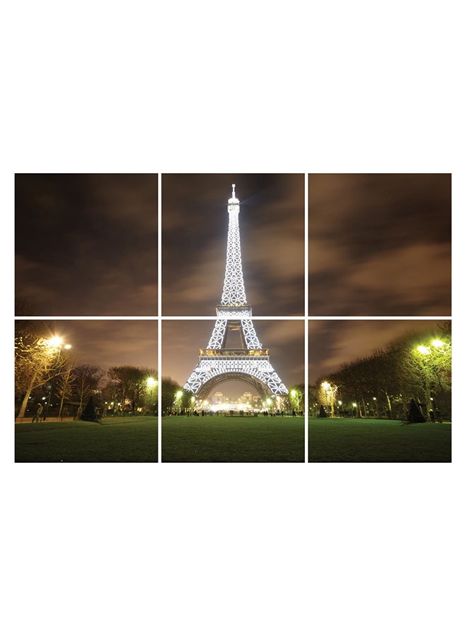 لوحة بتصميم برج إيفل من 6 قطع متعدد الألوان 44.5 x 44.5سم - Image 1