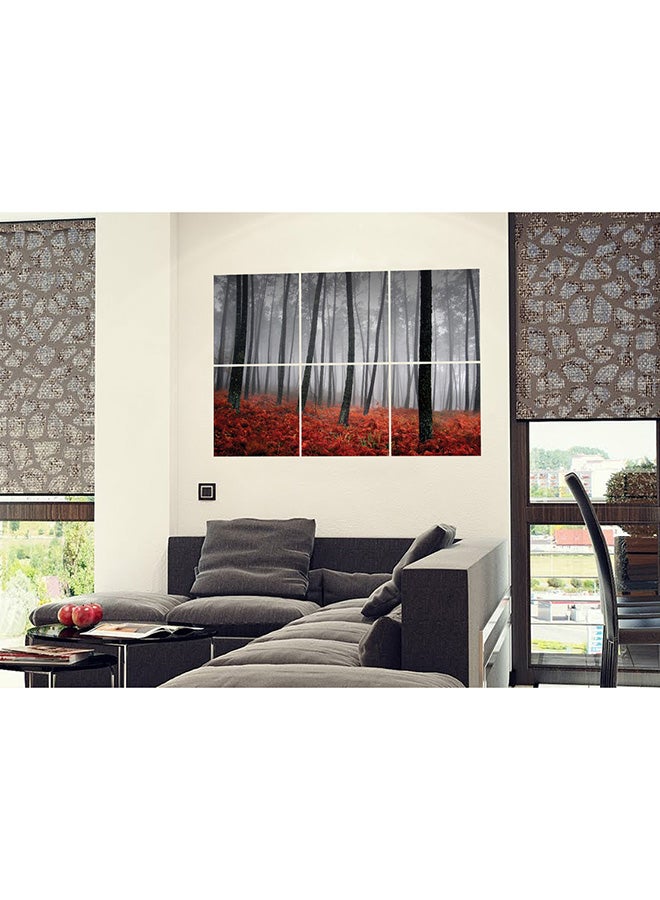 لوحة فنية بتصميم منظر طبيعي من 6 قطع متعدد الألوان 44.5 x 44.5سم - Image 2