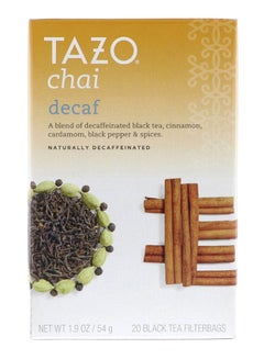 TAZO Decaf Chai Naturally Decaffeinated Black Tea pack_of_20  - Image 1