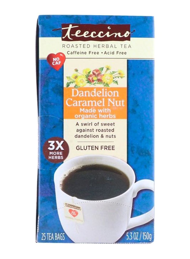teeccino Dandelion Caramel Nut Tea Bag 25 x 6.08grams - Image 1