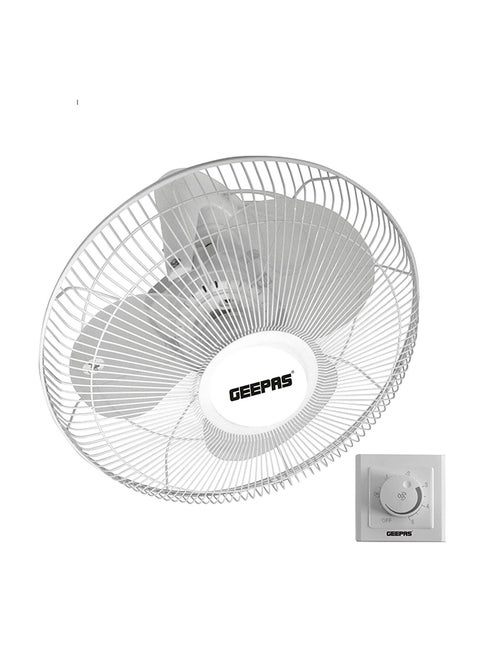 16" Orbit Fan - Wide Oscilation, Speed Controller with 3 Leaf ABS Blades with Metal Grill | Ideal for Office, Bedroom, Study Room, Living Room & more GF9607 White