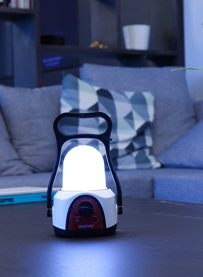 GEEPAS - Rechargeable Camping Lantern, 48 Pcs LED Light Dimmer Function - 360 Degree Rotation - Portable, Lightweight, Carry Handle | 2 years warranty White/Red/Black - Image 1