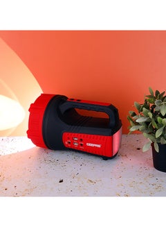 GEEPAS Rechargeable 15W Mega Luminous Hi-Power LED Searchlight Black/Red 16.5x27.5cm  - Image 5