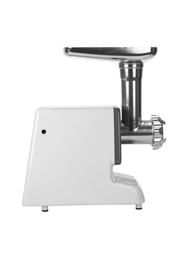 GEEPAS Meat Grinder, Electric Meat Mincer, Reverse Function Metal Cutting Plates, Accessories, Metal Gears, Stainless Steel Blade 1kg Capacity 800.0 W GMG767 White/Silver  - Image 4