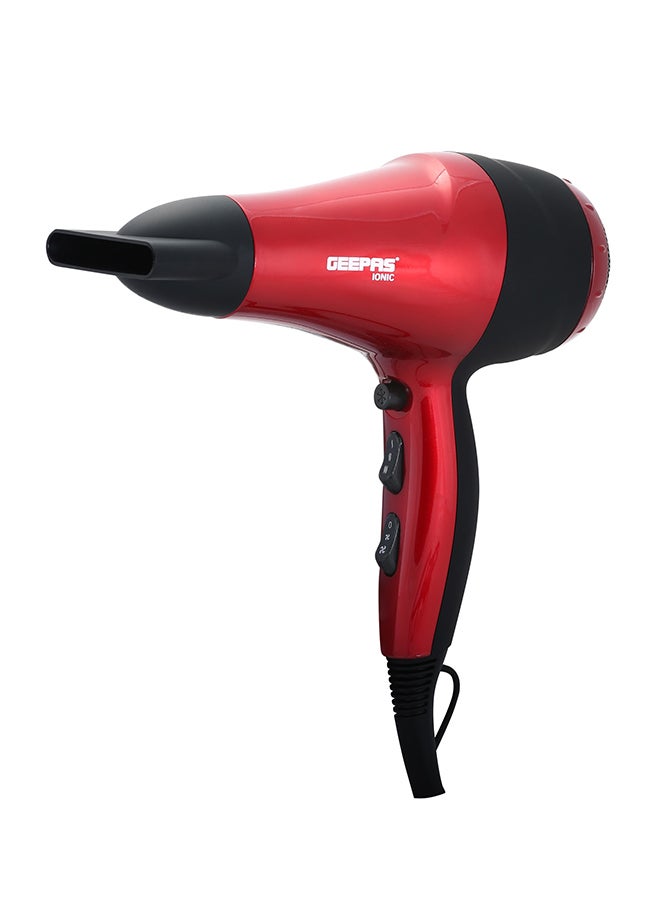 GEEPAS - Hair Dryer, 2 Speed Setting, 2000W, GHD86018, Removable Filter, Hang-up Hook, Cool Shot Function, 3 Heat Settings, Travel Friendly Dryer Red/Black - Image 1