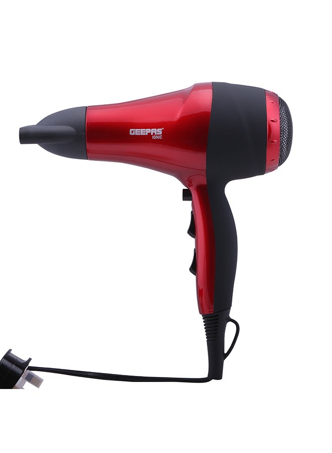 GEEPAS - Hair Dryer, 2 Speed Setting, 2000W, GHD86018, Removable Filter, Hang-up Hook, Cool Shot Function, 3 Heat Settings, Travel Friendly Dryer Red/Black - Image 1