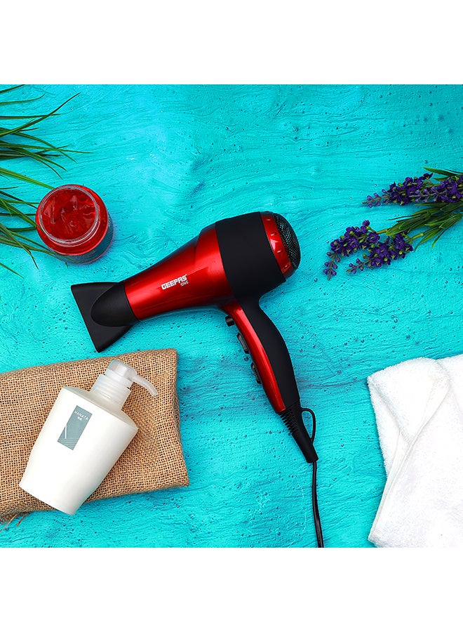 GEEPAS - Hair Dryer, 2 Speed Setting, 2000W, GHD86018, Removable Filter, Hang-up Hook, Cool Shot Function, 3 Heat Settings, Travel Friendly Dryer Red/Black - Image 1