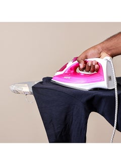 GEEPAS Steam Iron- Non-Stick Coating Plate 1300W & Adjustable Thermostat Control | 210ML Water Tank & Steam Shot for Crease Free Clothes | 2 Years Warranty 1300.0 W GSI7808 Pink  - Image 5