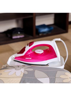 GEEPAS Steam Iron- Non-Stick Coating Plate 1300W & Adjustable Thermostat Control | 210ML Water Tank & Steam Shot for Crease Free Clothes | 2 Years Warranty 1300.0 W GSI7808 Pink  - Image 4