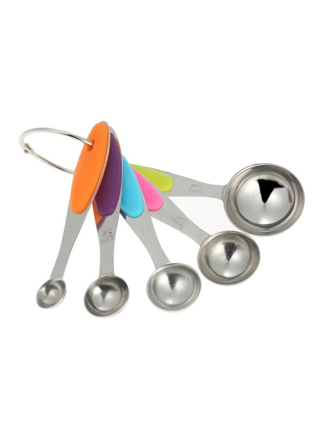 10-Piece Stainless Steel Measuring Cups and Spoons Set Multicolour 18centimeter  - Image 4