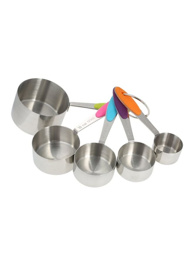 10-Piece Stainless Steel Measuring Cups and Spoons Set Multicolour 18centimeter  - Image 2