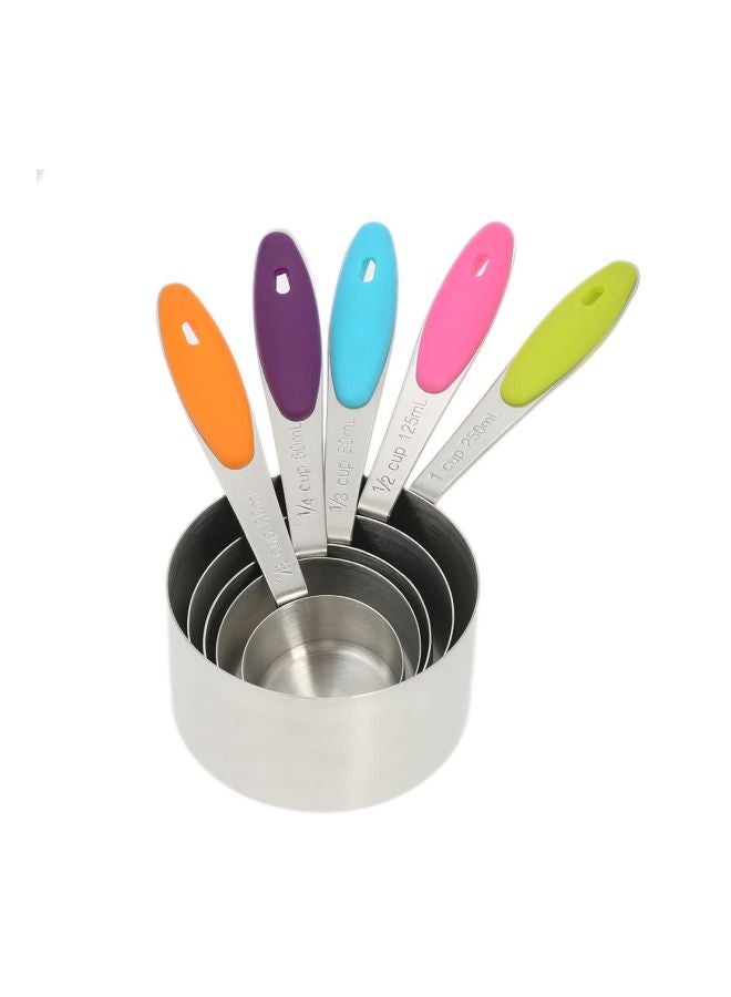 10-Piece Stainless Steel Measuring Cups and Spoons Set Multicolour 18centimeter  - Image 3