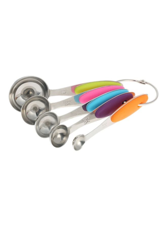 10-Piece Stainless Steel Measuring Cups and Spoons Set Multicolour 18centimeter  - Image 5