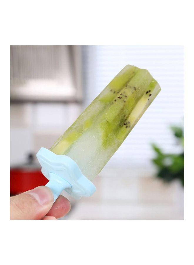 6-Piece Star Shape Ice Cream Popsicle Molds Set Blue/Clear 16x16x16cm  - Image 2
