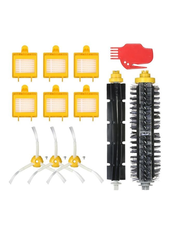 12-Piece Replacement Accessories Kit For iRobot Roomba 700 Series H21088 Black/Yellow/White - Image 1