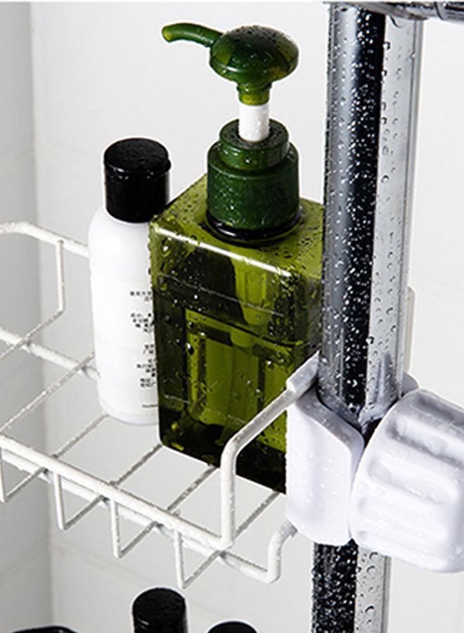 رف تخزين للتعليق على صنبور الحمام أبيض - Image 2