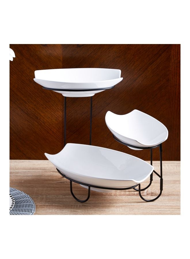 Home Box - 4-In-1 Platter Set With Stand White/Black - Image 1