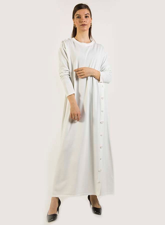 انوتا فستان بأزرار أوف وايت - Image 1