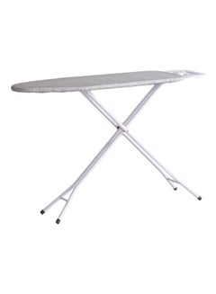 Home Box Atlanta Ironing Board With Heat Resistant Cover And Steam Iron Rest Grey/White 110x33x81cm  - Image 1