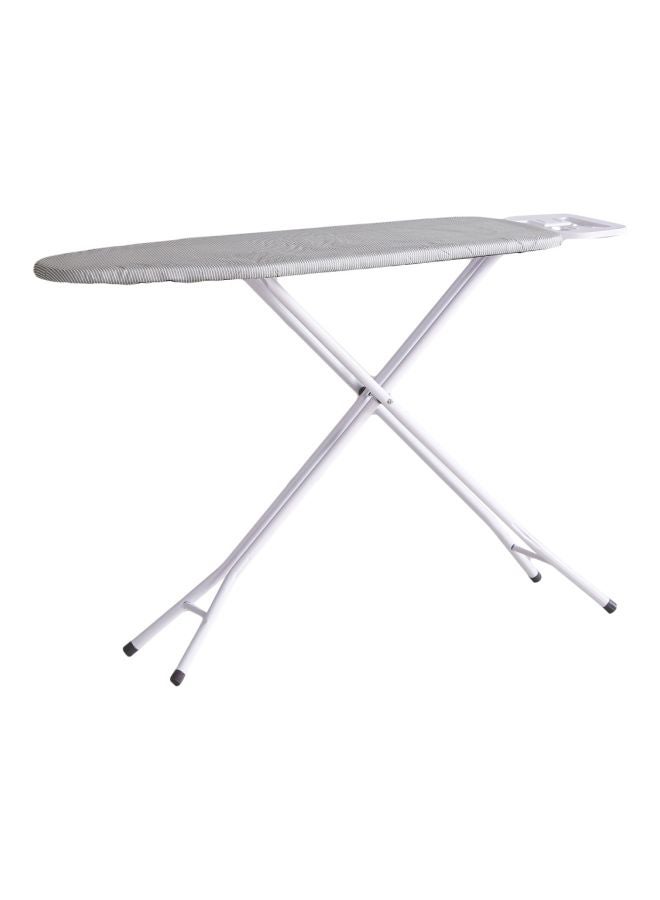 Home Box Atlanta Ironing Board With Heat Resistant Cover And Steam Iron Rest Grey/White 110x33x81cm  - Image 1