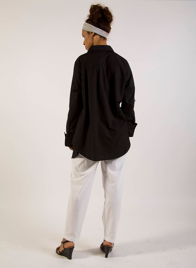 ANOTAH Pleat Detail Shirt Black  - Image 3