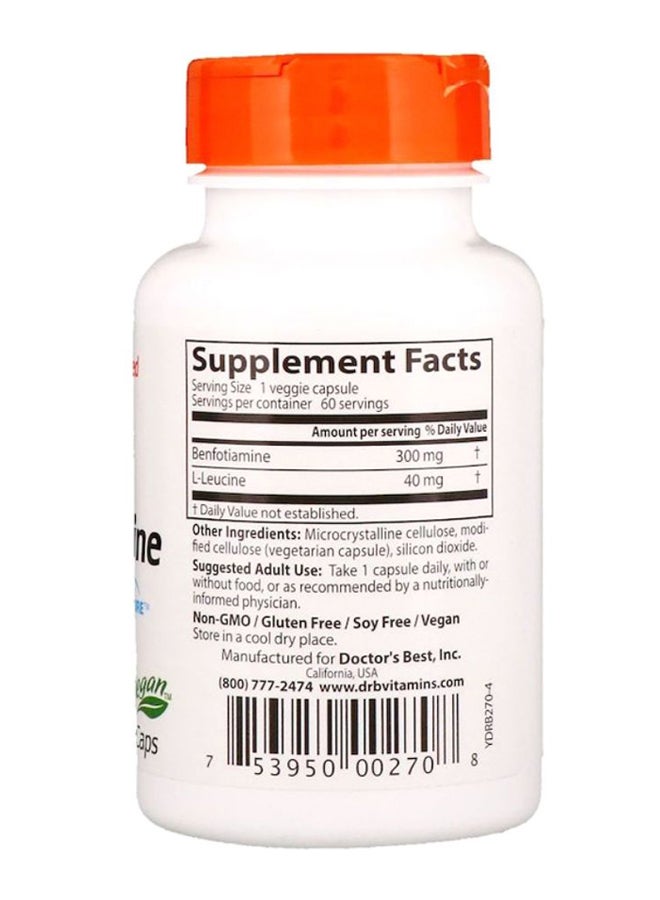 Doctor's BEST Benfotiamine With Benfopure - 60 Veggie Caps 300 Mg  - Image 2