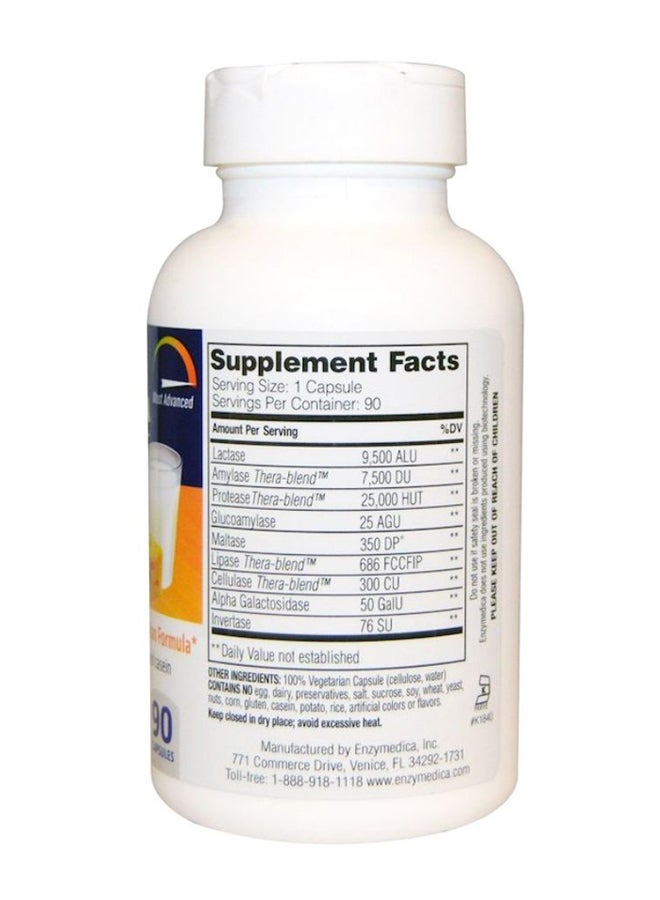 ENZYMEDICA - Lacto Most Advanced Dairy Digestion Formula - 90 Capsules - Image 1