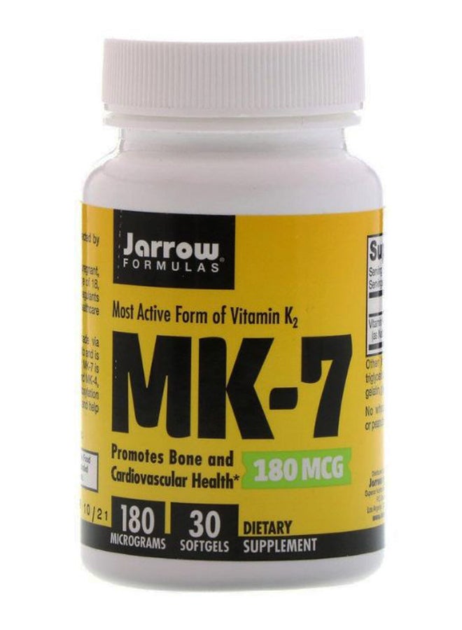jarrow formulas MK-7 Most Active Form of Vitamin K2 - 30 Softgels - Image 1
