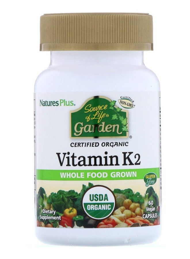 Natures Plus Source Of Life Garden Vitamin K2 - 60 Capsules - Image 1