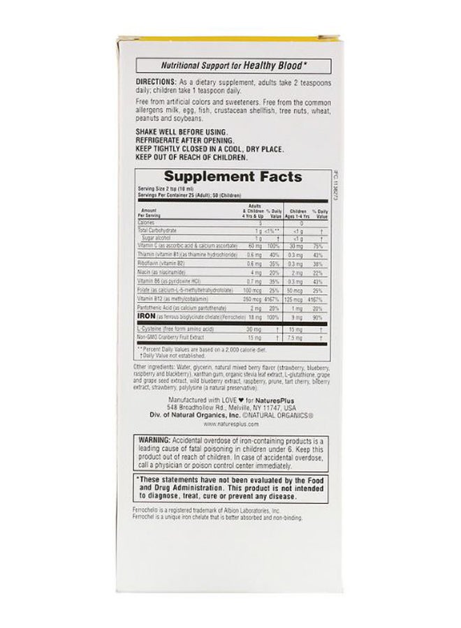 Natures Plus Hema Plex Blood Health Liquid Mixed Berry - Image 2