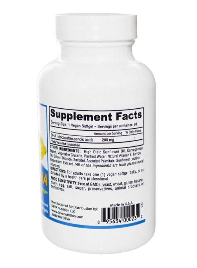 Deva Vegan Omega 3 DHA Dietary Supplement - 90 Vegan Softgels - Image 2