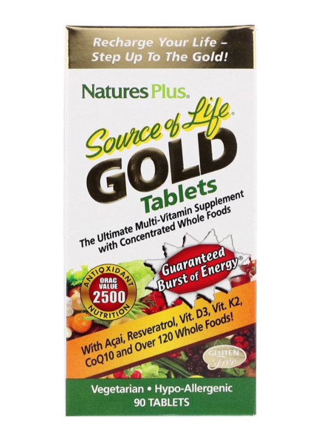 Natures Plus Source Of Life Gold Ultimate Vitamin Supplement - 90 Tablets - Image 2