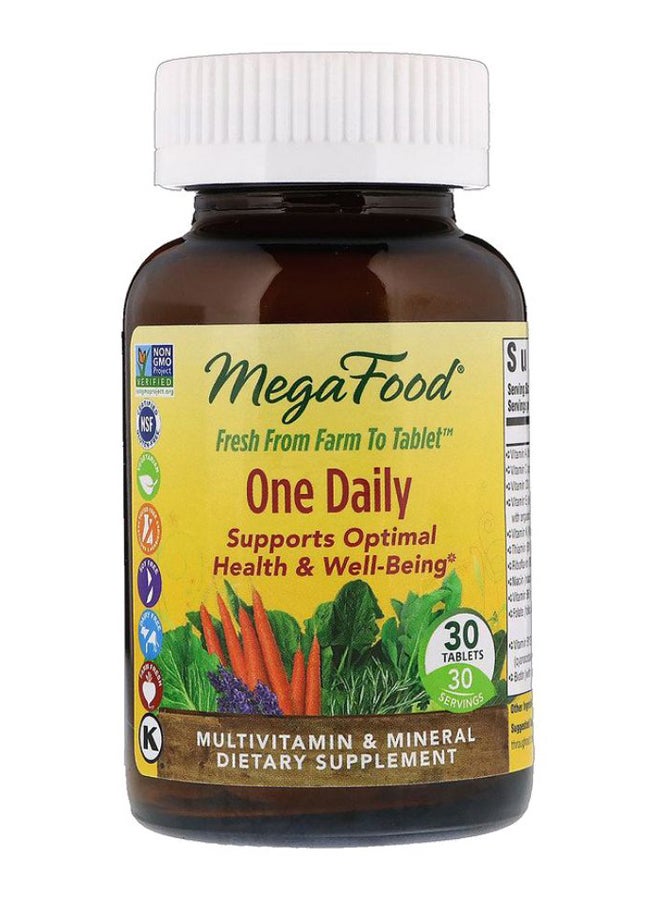MegaFood One Daily Multivitamin And Minerals - 30 Tablets 