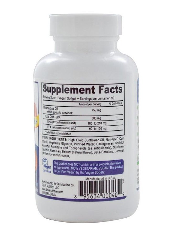 Deva Vegan Omega-3 DHA-EPA - 90 Vegan Softgels  - Image 2