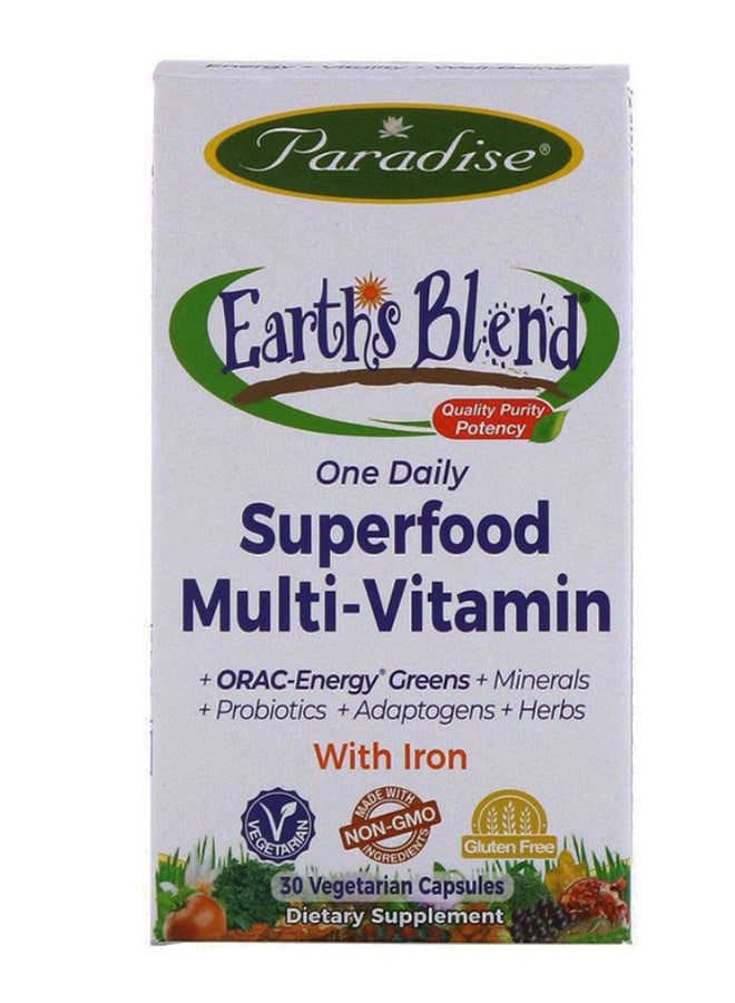 بارادايس هيربس مكمل غذائي إيرثز بليند سوبر فود متعدد الفيتامينات - 30 كبسولة
