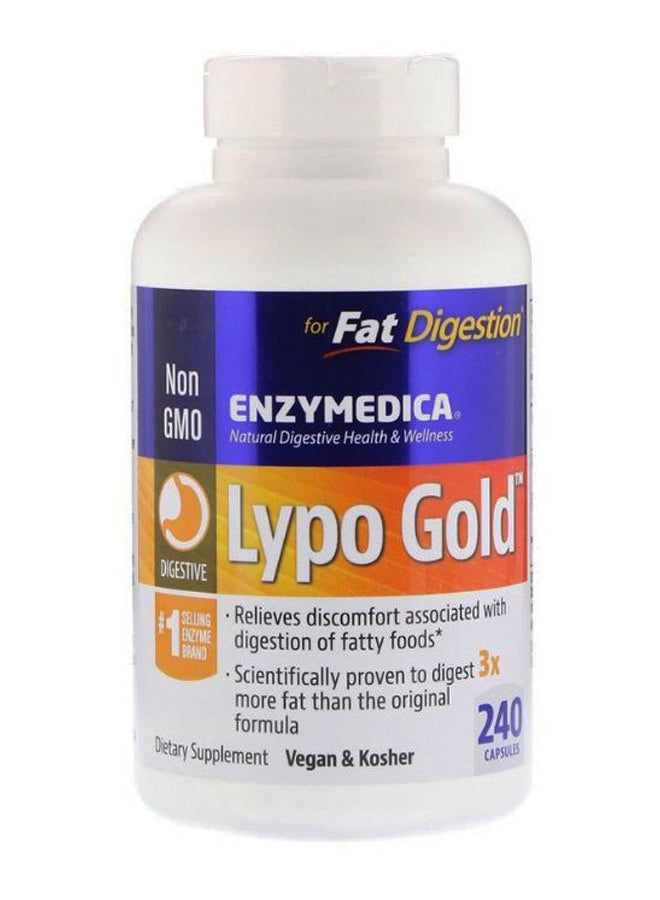 ENZYMEDICA - Lypo Gold For Fat Digestion - 240 Capsules - Image 1
