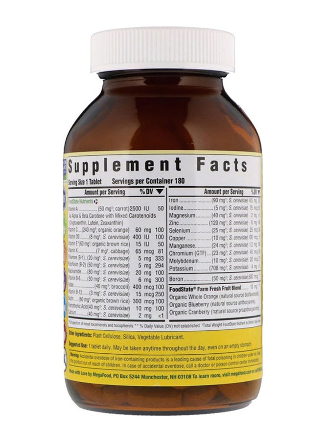 MegaFood One Daily Multivitamin And Mineral Dietary Supplement - 180 Tablets - Image 2