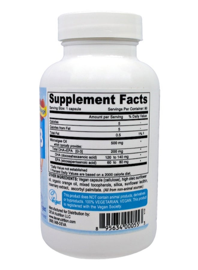Deva Vegan Omega-3 DHA-EPA - 90 Capsules - Image 2