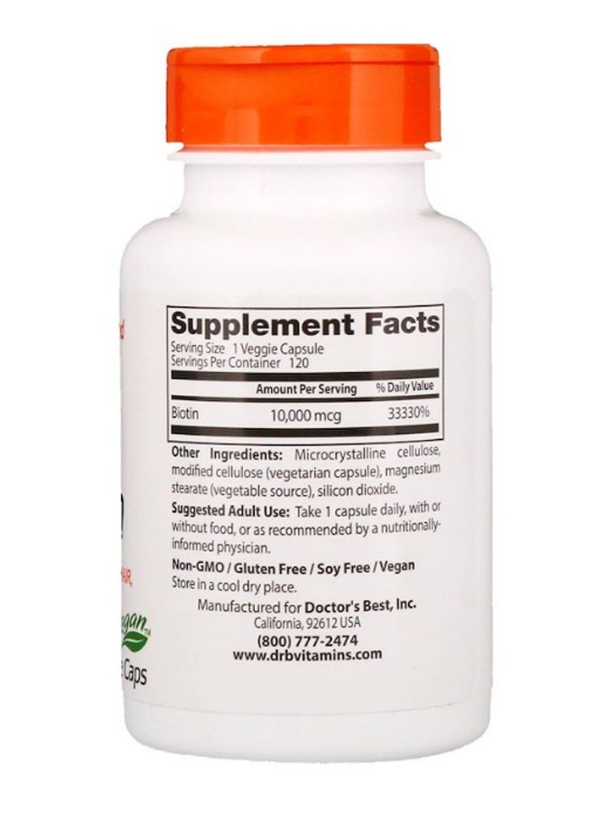 Doctor's BEST Biotin - 120 Capsules  - Image 2
