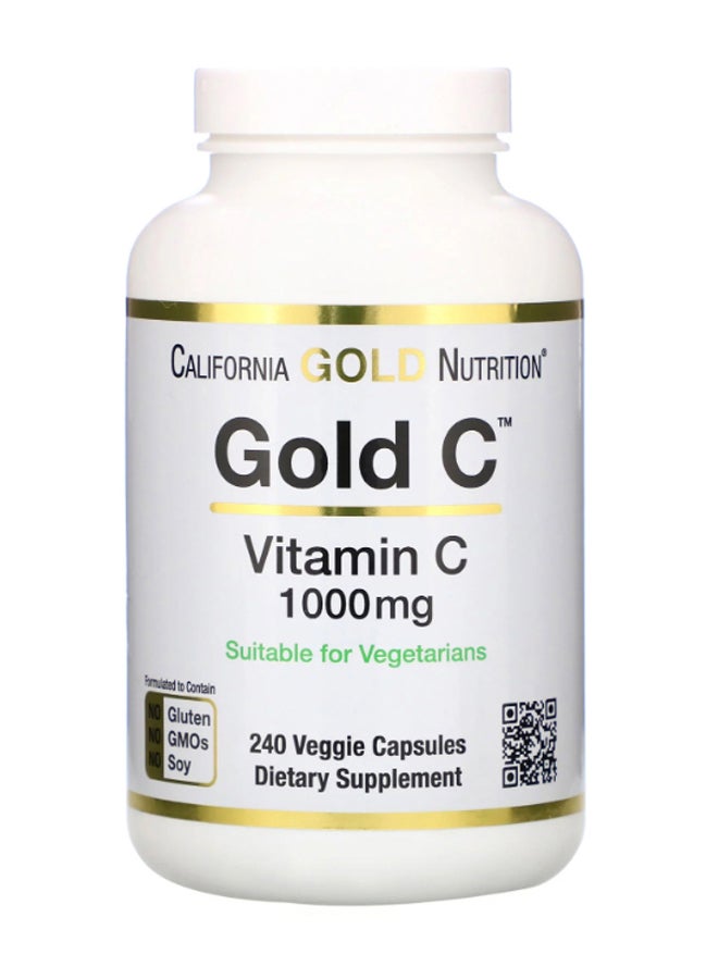 California Gold Nutrition Gold C Vitamin C - 240 Capsules  1,000 Mg  - Image 1