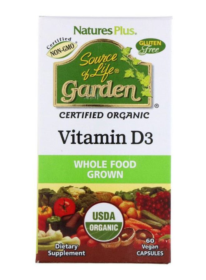 Natures Plus Source Of Life Garden Vitamin D3 - 60 Vegan Capsules - Image 1
