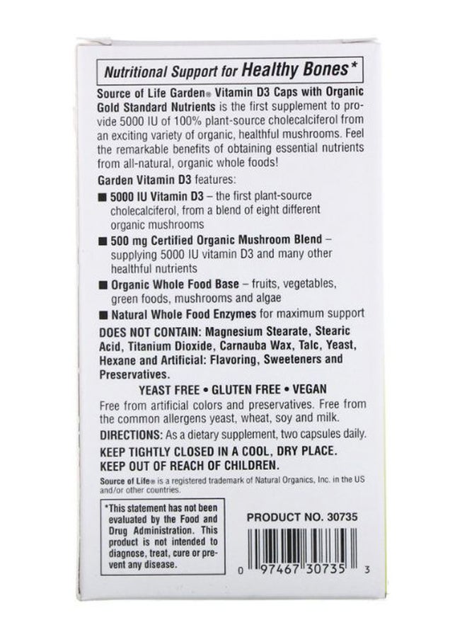 Natures Plus Source Of Life Garden Vitamin D3 - 60 Vegan Capsules - Image 2