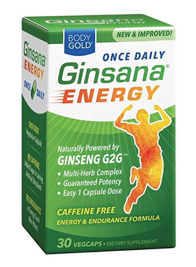 Body Gold Ginsana Energy - 30 Veg Caps - Image 1