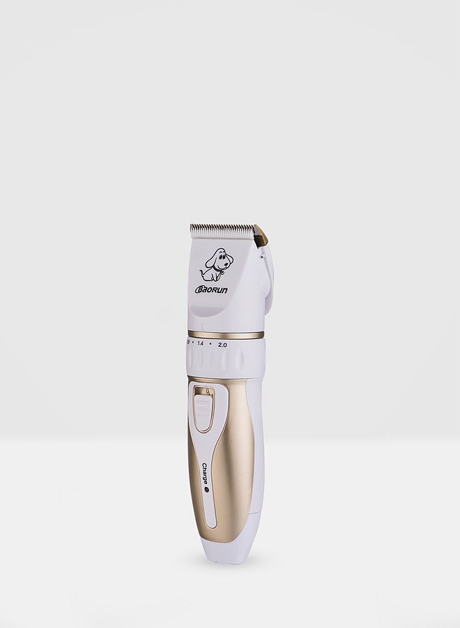 Carno Rechargeable Pet Hair Trimmer White/Gold - Image 1
