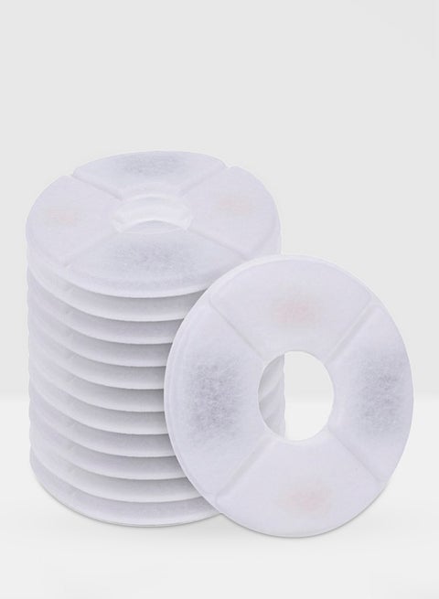 12-Piece Replacement Water Fountain Filters White