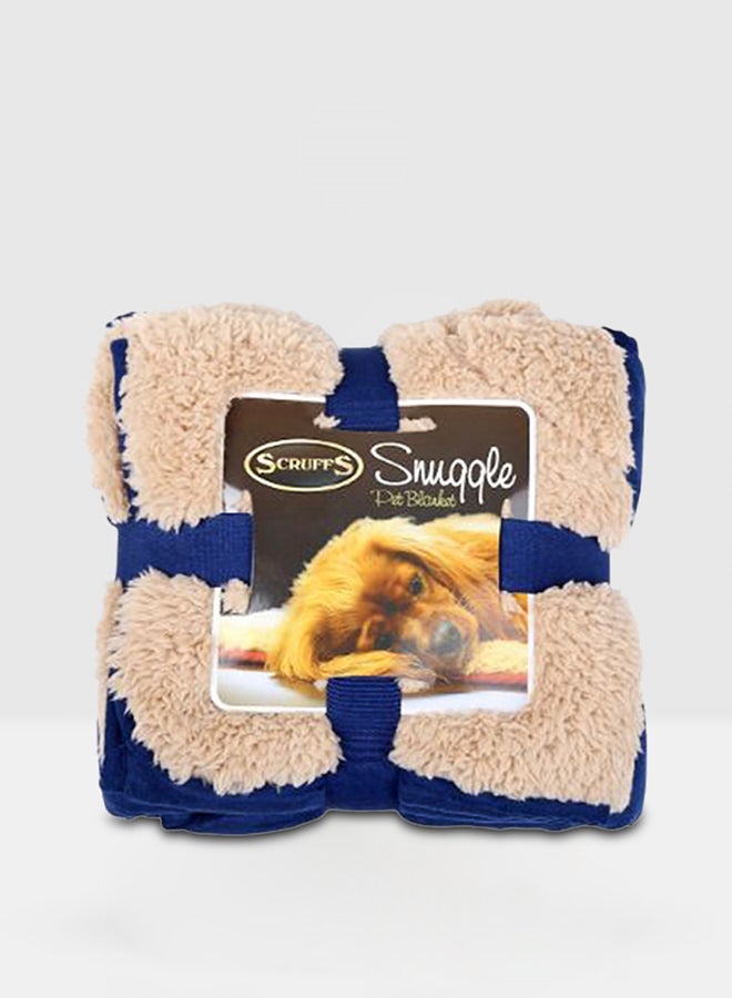 SCRUFFS Snuggle Pet Blanket For Dog Navy/Beige 110x75cm