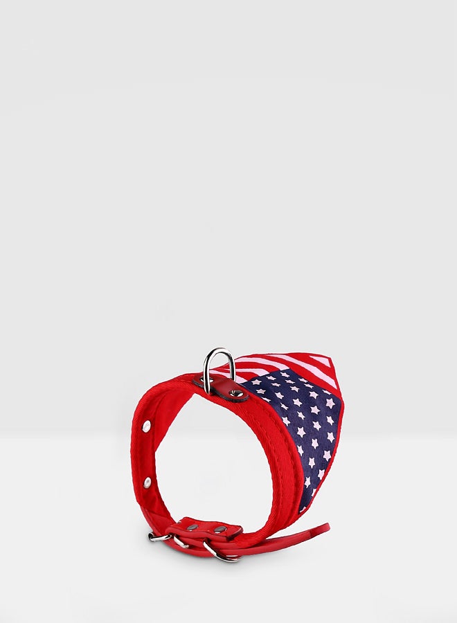 OUTAD Flag Pet Collar Adjustable Triangle Scarf red Syard - Image 1