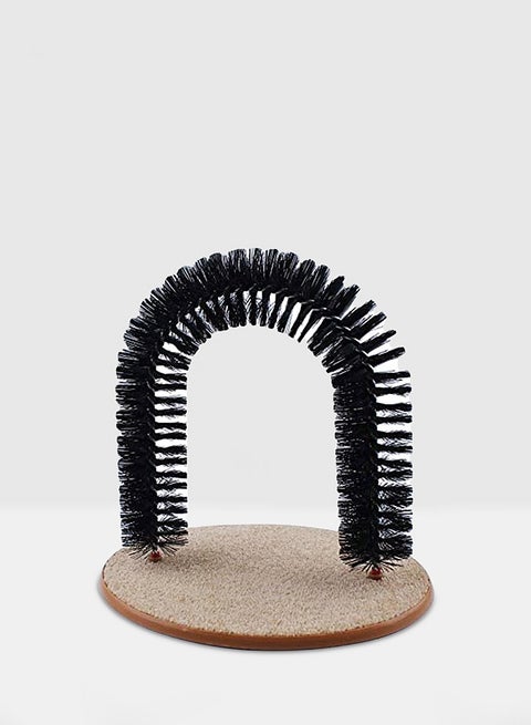 Bristles Scratching Self Groomer For Cat Black/Beige